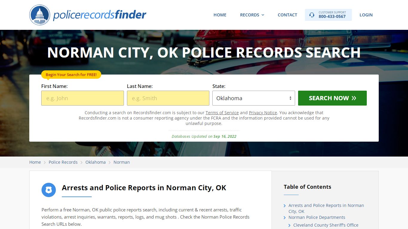 Norman, Montgomery County, OK Police Reports & Police Department Records